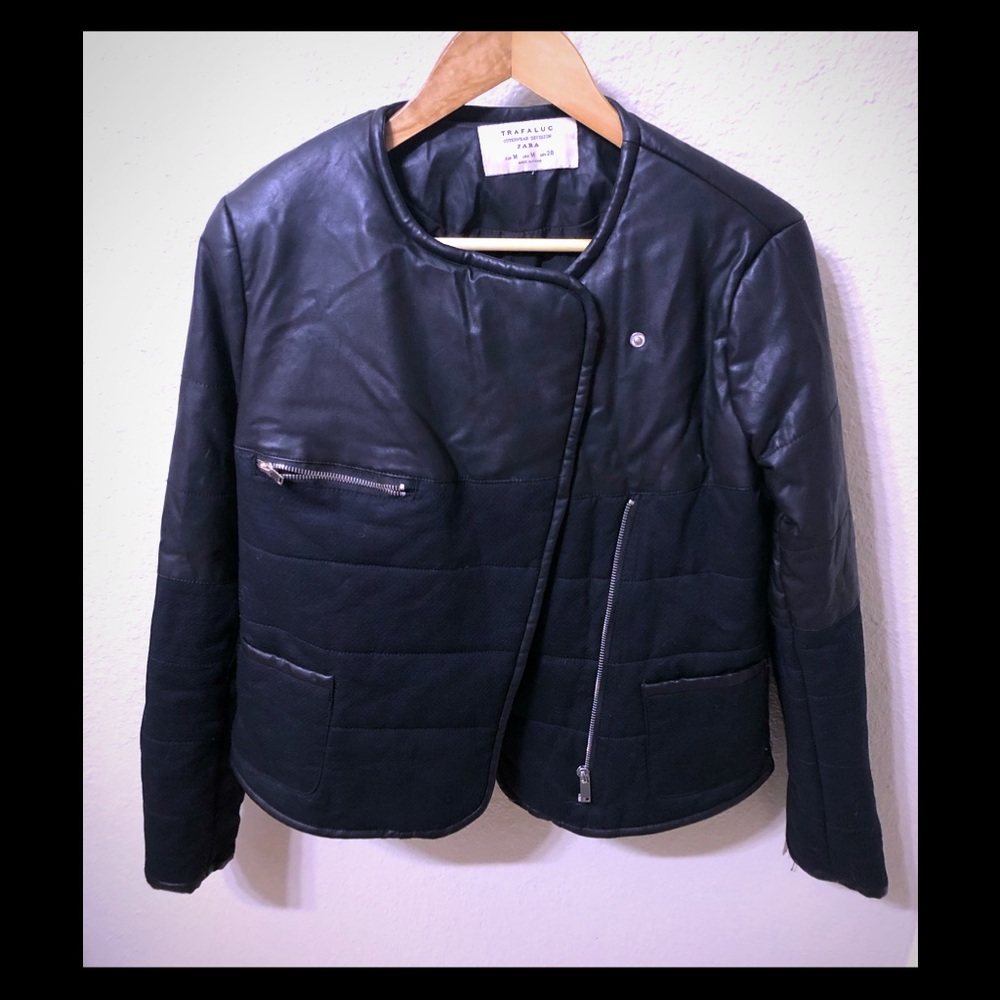 Zara Outerwear Trafaluc Leather Jacket - Medium